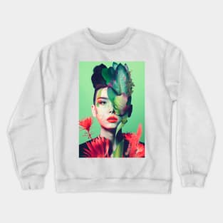 Modern pop art style woman portrait Crewneck Sweatshirt